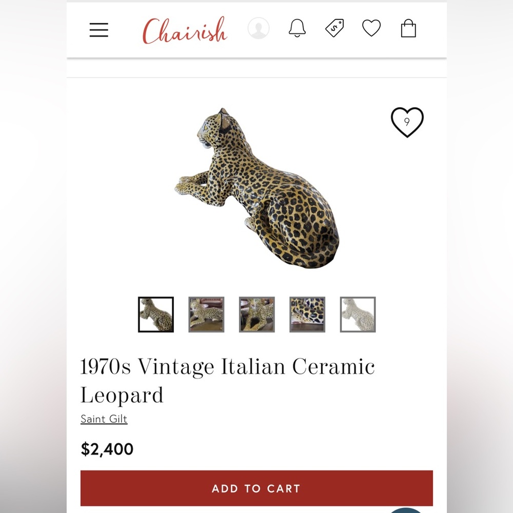 🐆 VTG ItALiAN lE0PArD CErAMiC StAtUe 🐆 - Picture 13 of 14